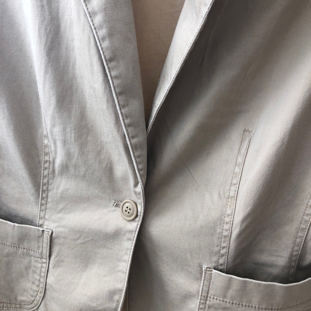 Single-Buttoned Blazer Jacket (Khaki) - image 6